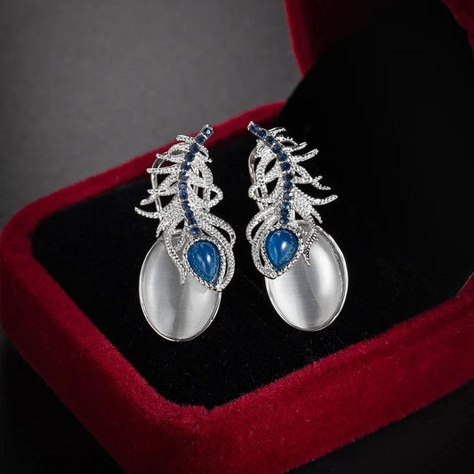 Zirconia Opal Tear Hoops - Havenon Store