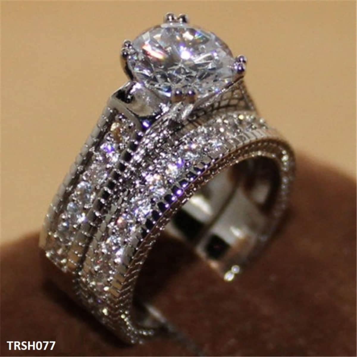 Cubic Zirconia Couple Ring for Women  