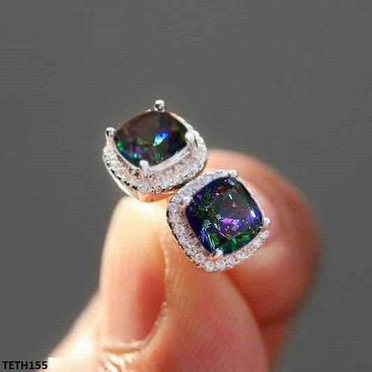 Cubic Zirconia Cushion Stud Tops Pair - Havenon Store