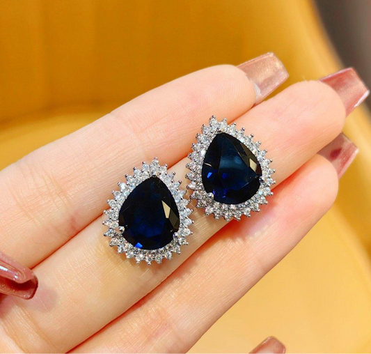 Sapphire Zircon Studded Tops Pair