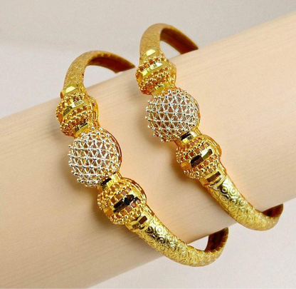 Gold Plated with Zircon Round Bracelets