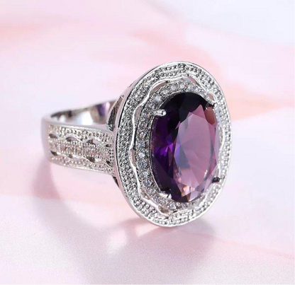 Amethyst Oval Stone Ring