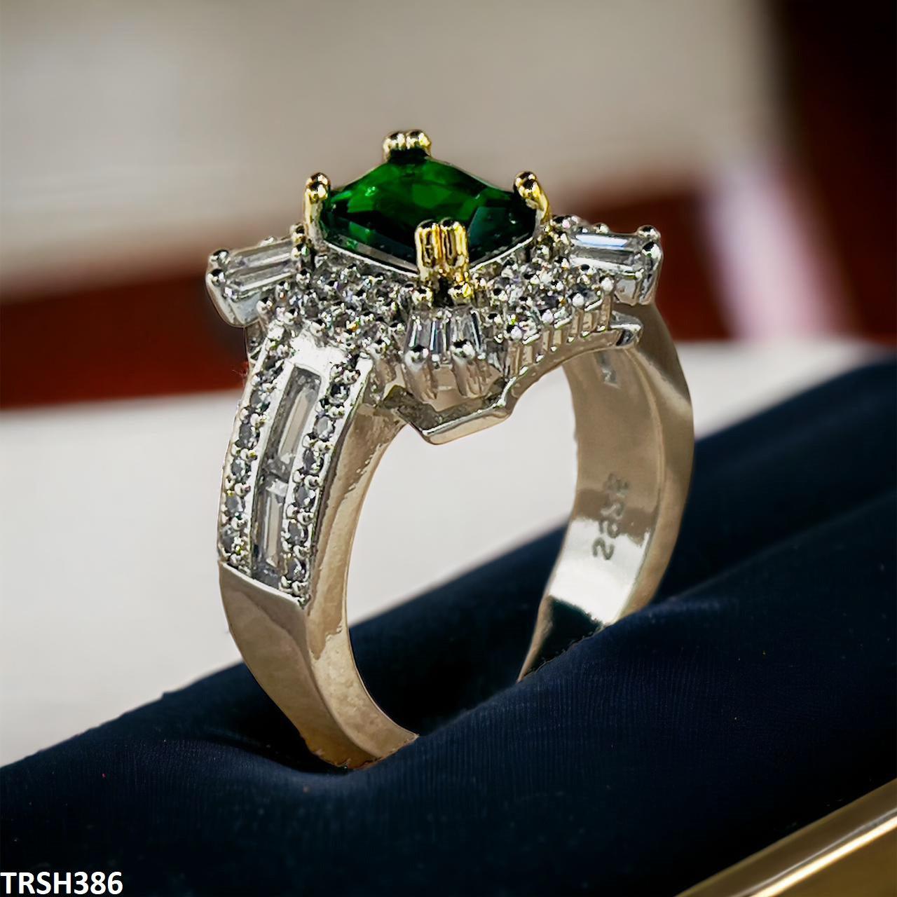 Emerald Baguette Layered Ring - Havenon Store
