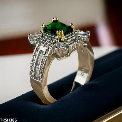 Emerald Baguette Layered Ring - Havenon Store