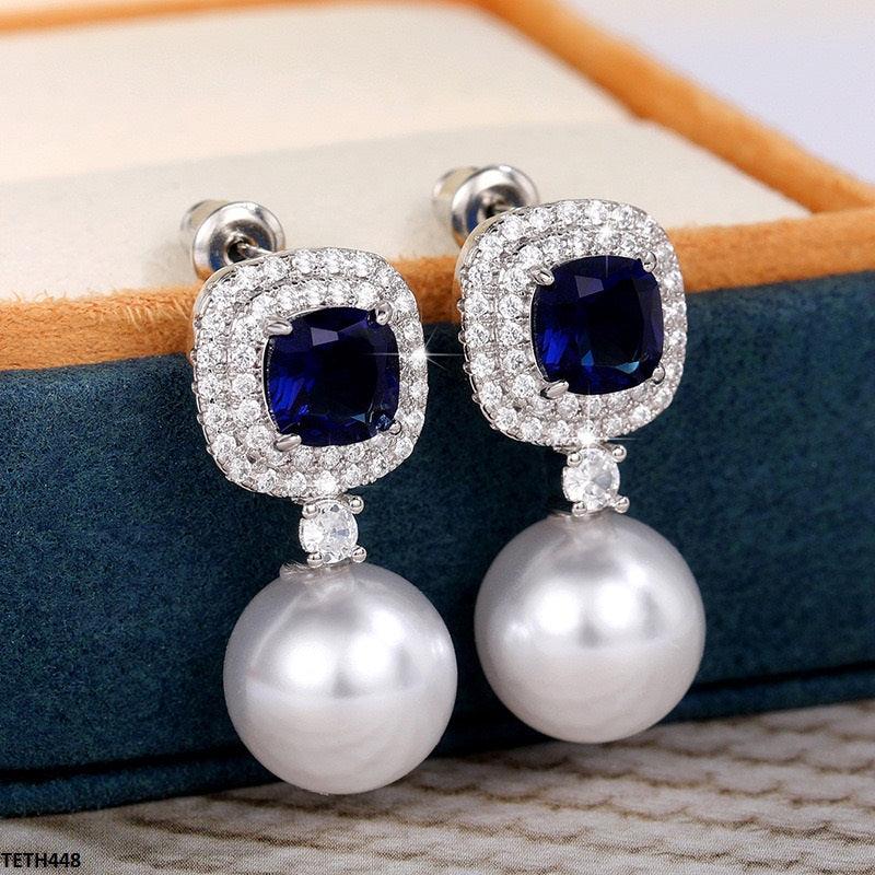 Elegant Sapphire Earrings close-up  