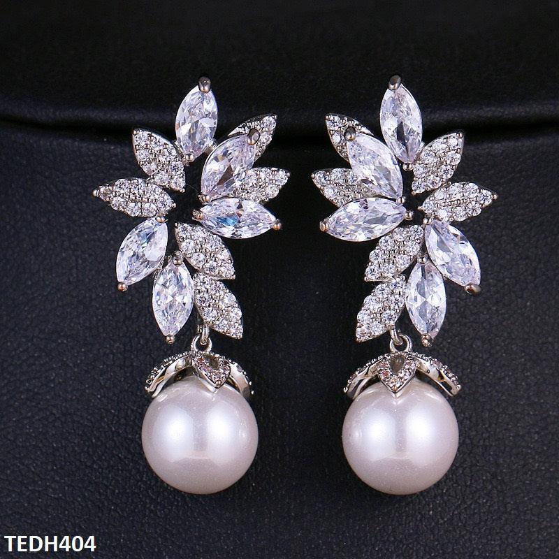 Zircon Pearl Tear Drop Earrings - Havenon Store