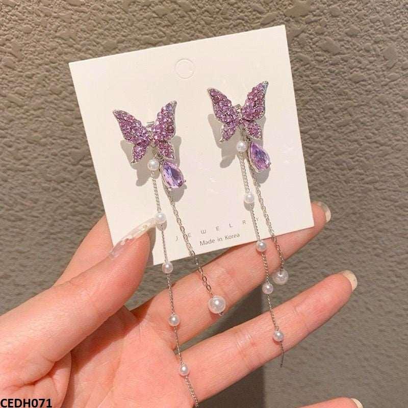 Elegant party earrings with butterfly shape  