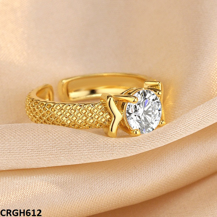 Elegant round zircon ring for women  