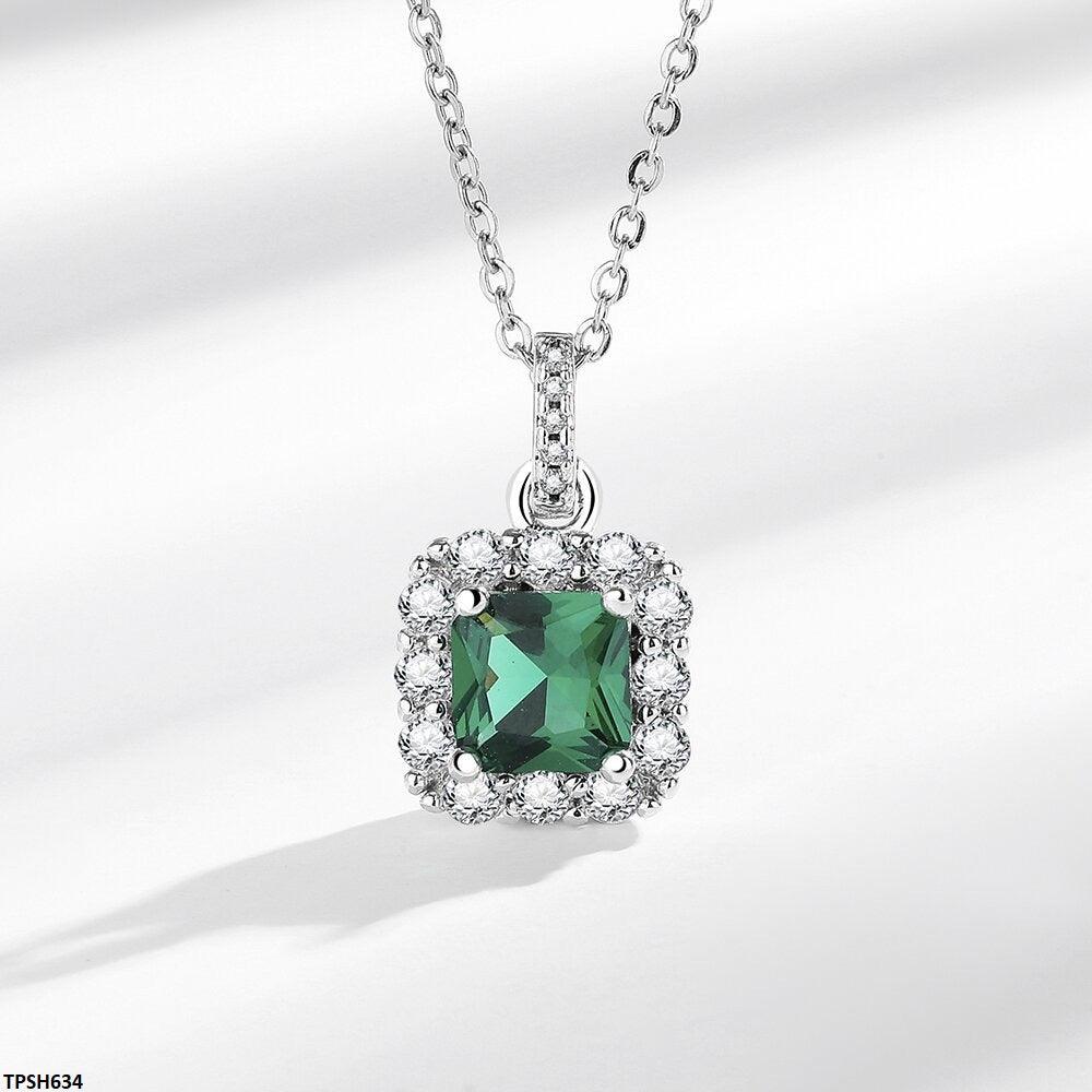 Emerald Square Zircon Pendant Set - Havenon Store