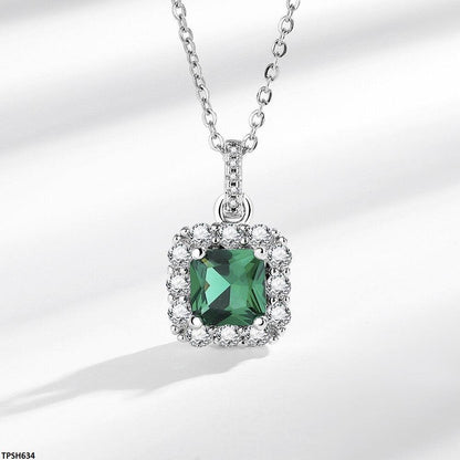 Emerald Square Zircon Pendant Set - Havenon Store