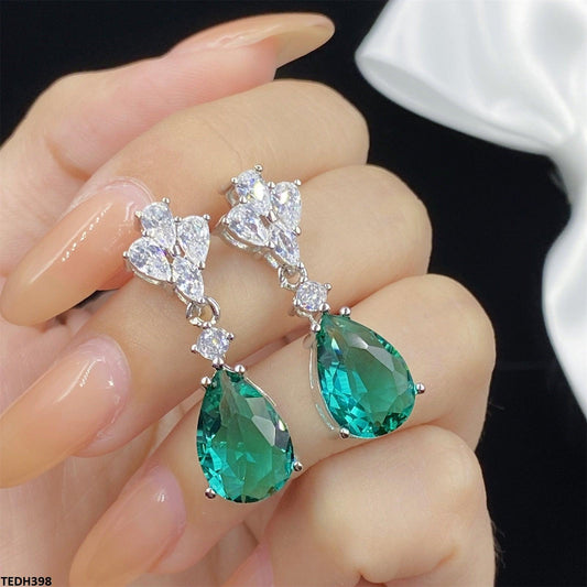 Emerald Zircon Teardrop Earrings - Havenon Store