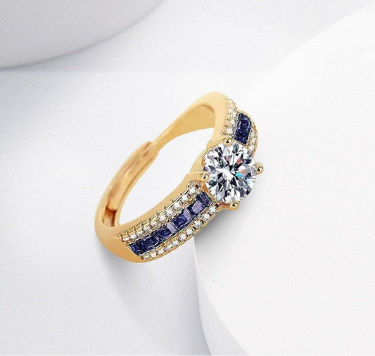 18K Sapphire Victorian Ring Adjustable