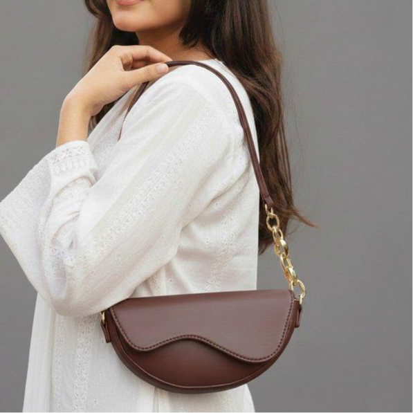Aurelia Saddle Armpit Bag Dark Brown