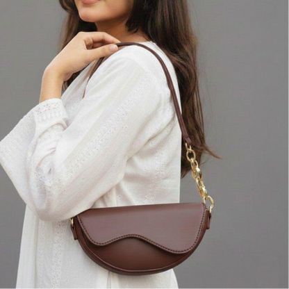 Aurelia Saddle Armpit Bag Dark Brown