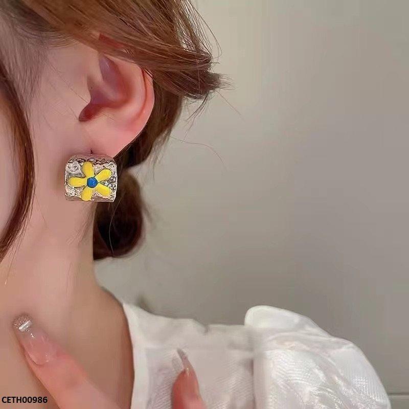 Floral Korean earrings