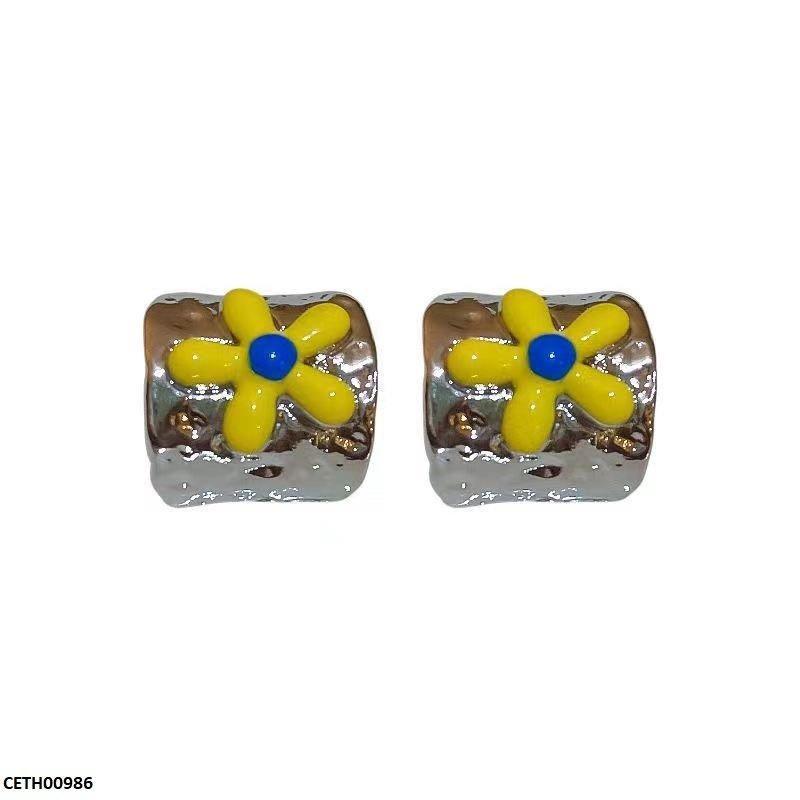 Korean Style Painted Flower Tops Pair - Havenon Store