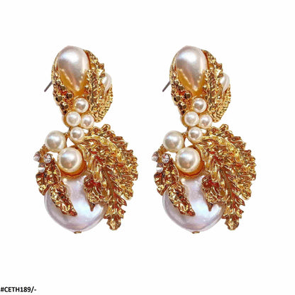 Formal party earrings with big pearl  