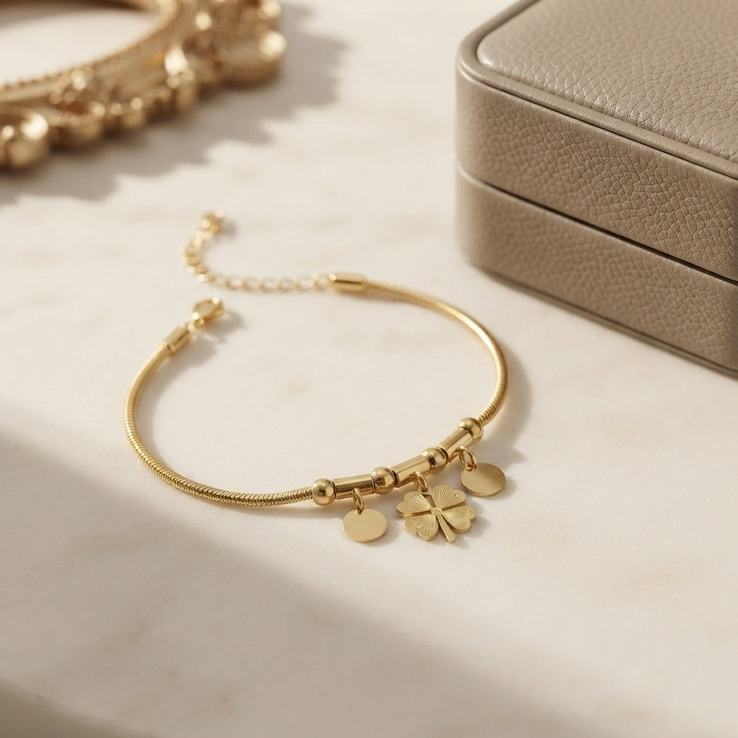 18K Flower Plain Bracelet