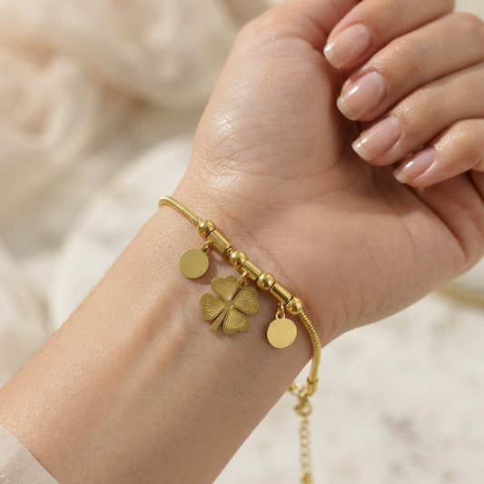 18K Flower Plain Bracelet