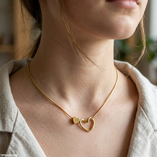 Stainless Steel Double Heart Pendant