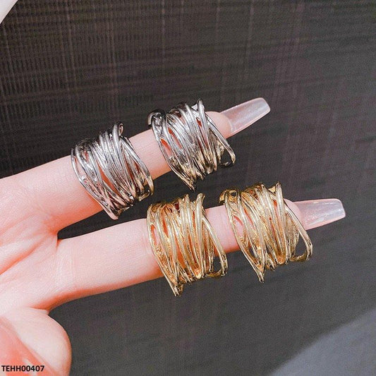 Gold Plated Wire Half Bali Pair with intricate design  
