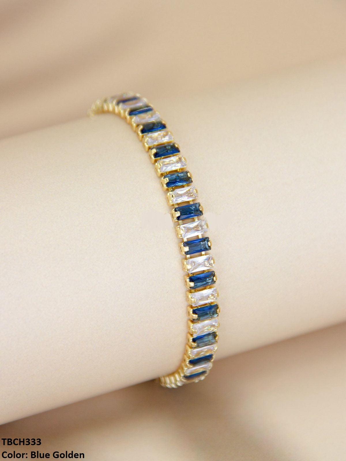 Gold Rectangle Link Bracelet for Women  