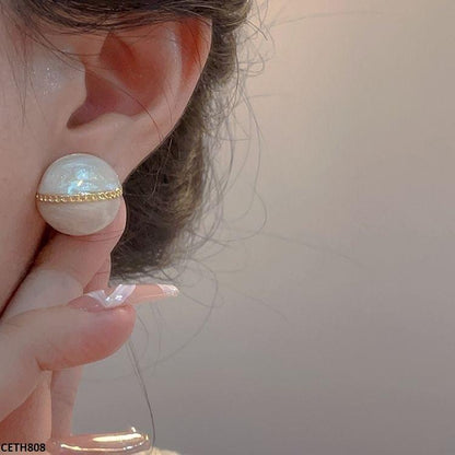 Golden-plated moon-shaped earrings  