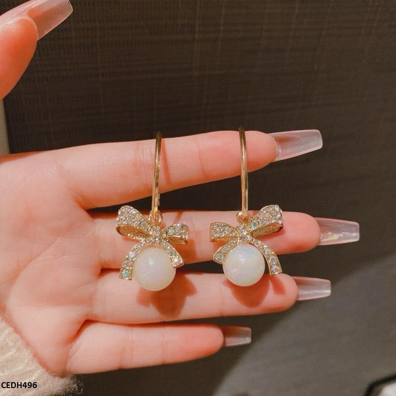 Bow Pearl Drop Earrings - Havenon Store