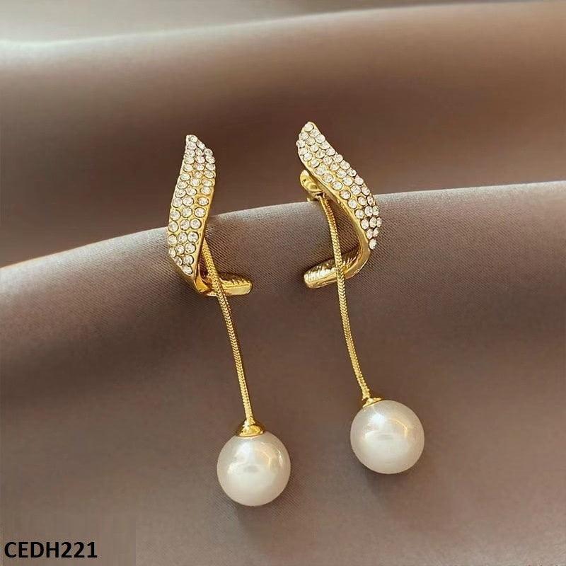 Golden Plated Zircon Drop Earrings 