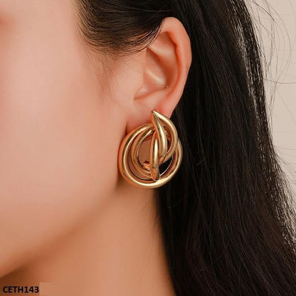 Golden plated alloy women’s earrings  