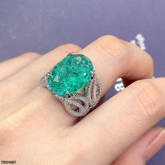 Green Diamond Zircon Studded Ring - Havenon Store