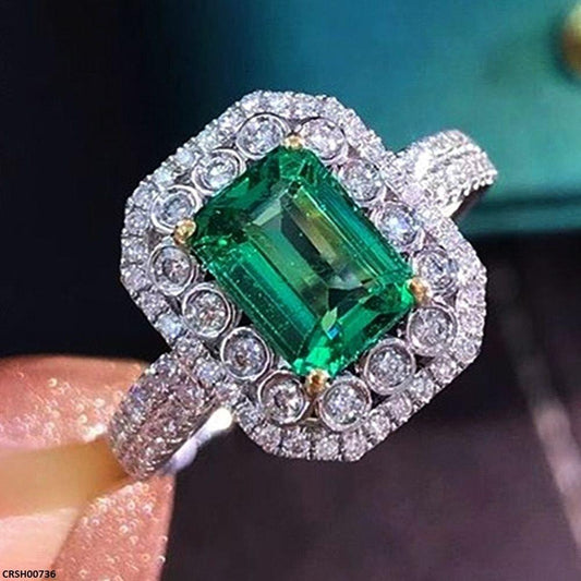 Green Zircon Sparkle Ring front view