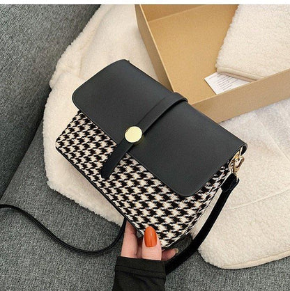 Hounds Tooth Leather Bag