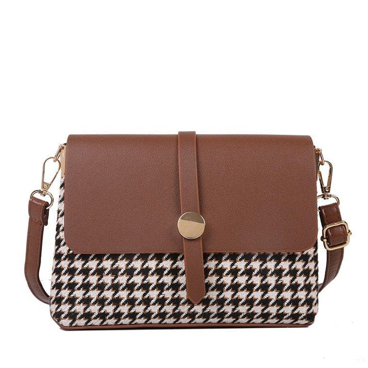 Hounds Tooth Leather Bag