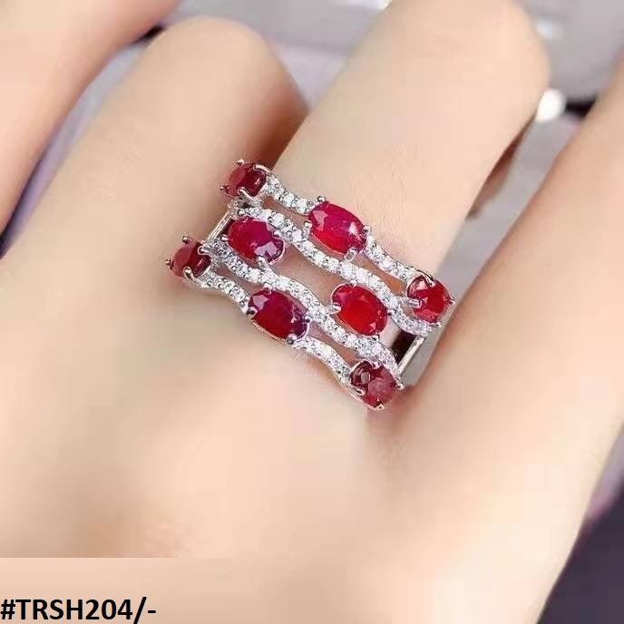 Red Oval Layer Sterling Adjustable Ring - Havenon Store
