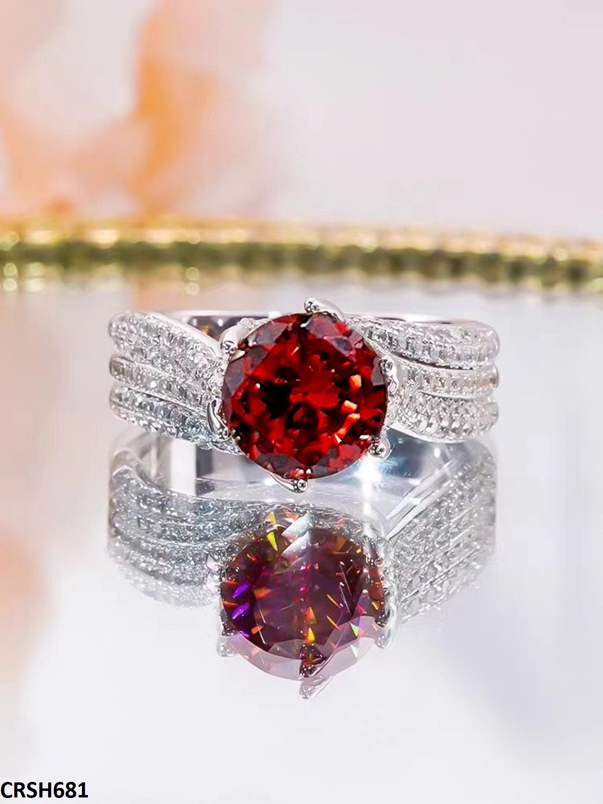 Scarlet Allure - Ruby Zircon Ring Adjustable