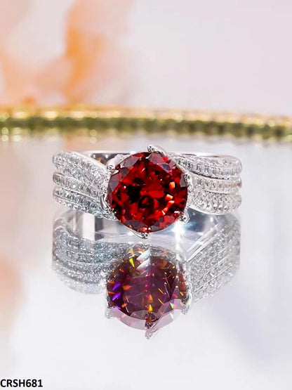 Scarlet Allure - Ruby Zircon Ring Adjustable