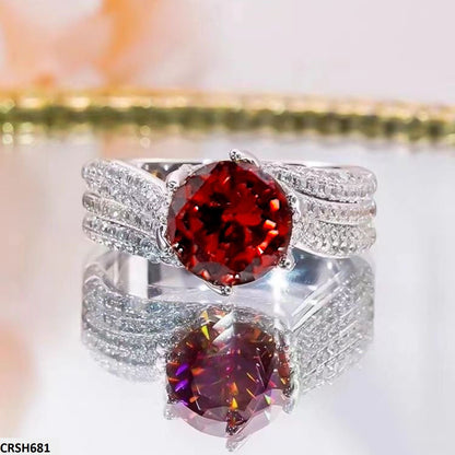 Scarlet Allure - Ruby Zircon Ring Adjustable