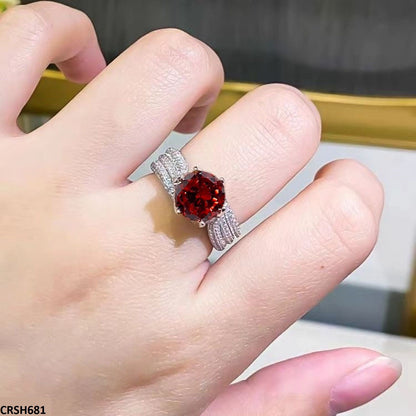 Scarlet Allure - Ruby Zircon Ring Adjustable