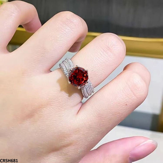 Scarlet Allure - Ruby Zircon Ring Adjustable