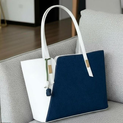 Navy & White Grace Tote Bag