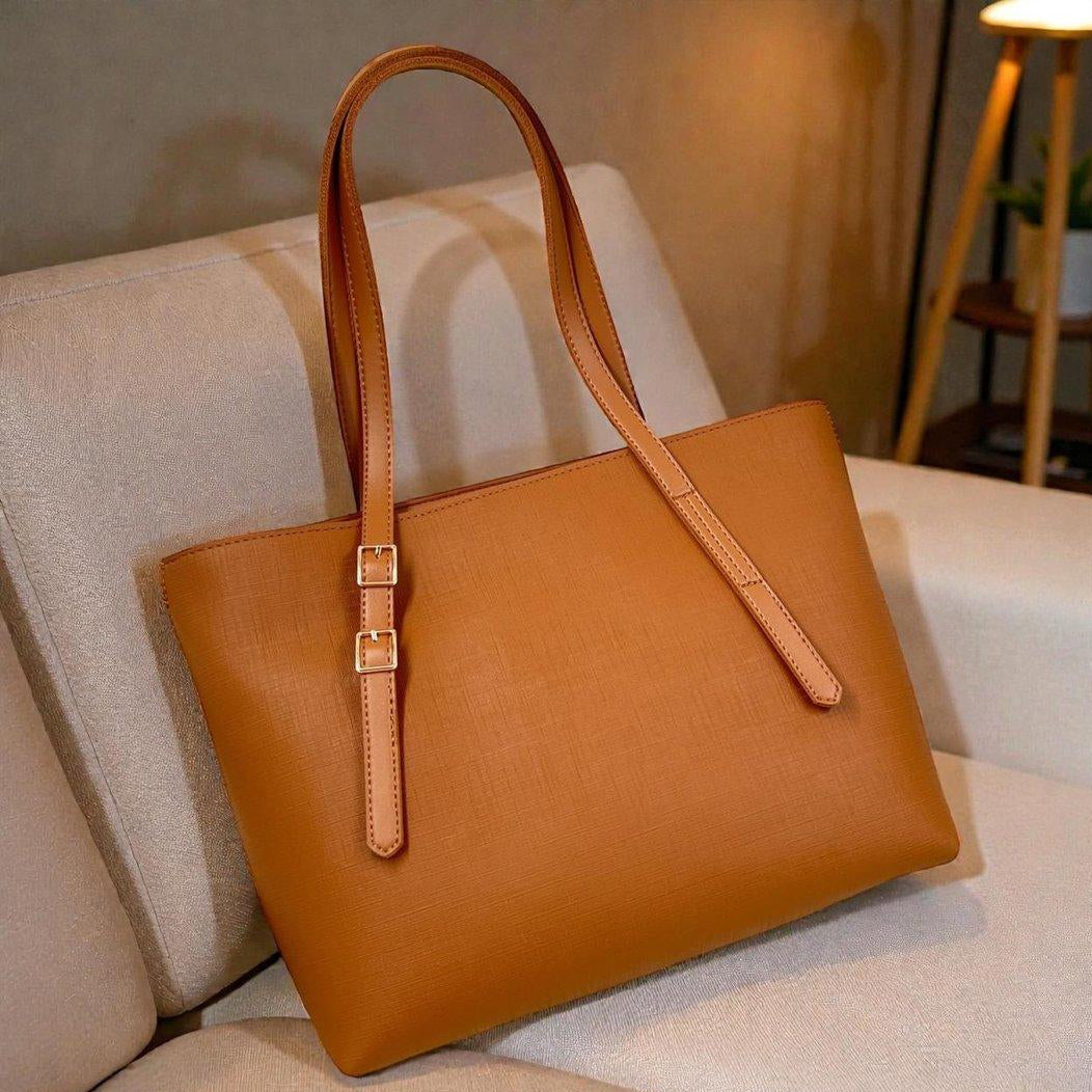 Camel Brown Vintage Tote Bag