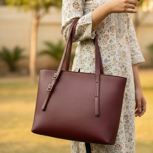 Dark Brown Vintage Tote Bag