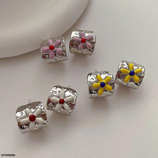 Korean Style Painted Flower Tops Pair - Havenon Store
