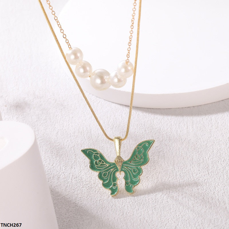 Lightweight Necklace with Butterfly Charm  