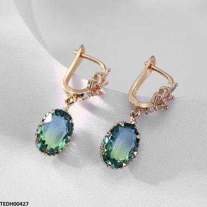 Lightweight Oval Drop Evening Earrings  