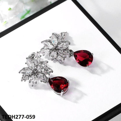 Lightweight Ruby Leaf Earrings for women  