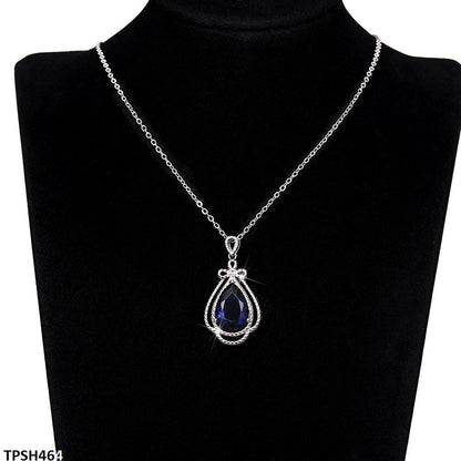 Lightweight Sapphire Crown Tear Pendant details 