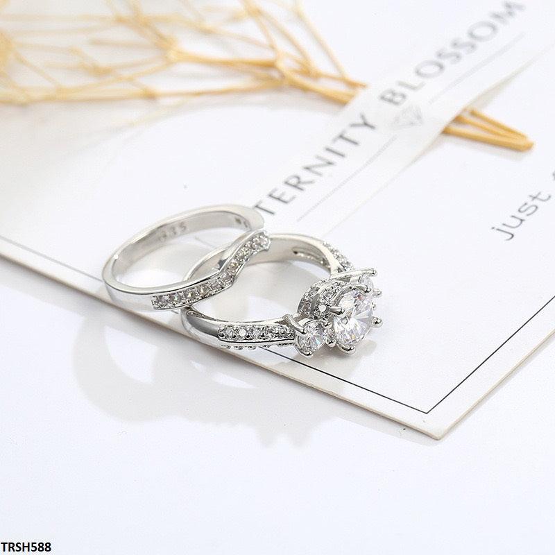 Lightweight Silver-Plated Twin Rings 