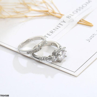 Lightweight Silver-Plated Twin Rings 